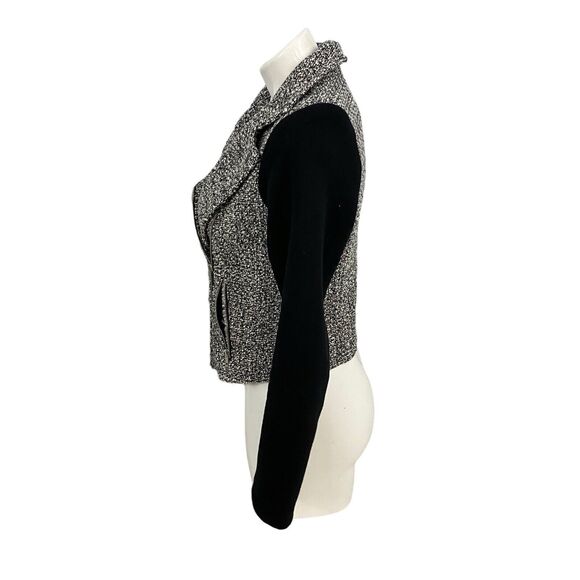 BCNU Blazer Coat Womens Sz Small Moto Black Work Office Date Tweed Rock Edgy - Picture 11 of 14